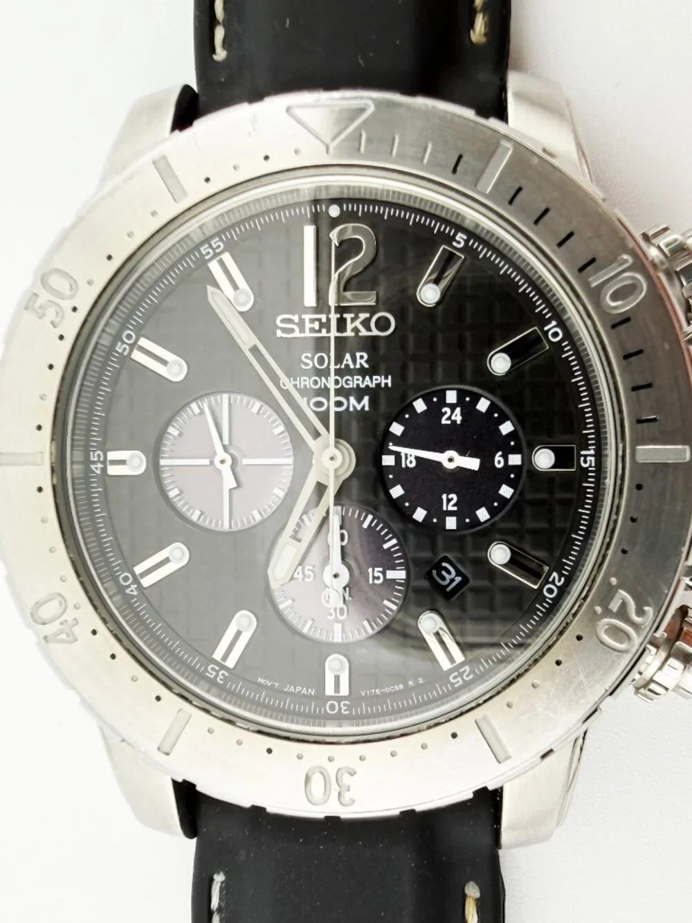 Rare Seiko Solar Chronograph Men's Watch (SSC223P2) - Full Set + Straps